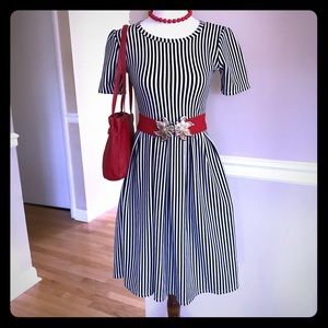 Lularoe Amelia Fit and Flare Stripes XXS